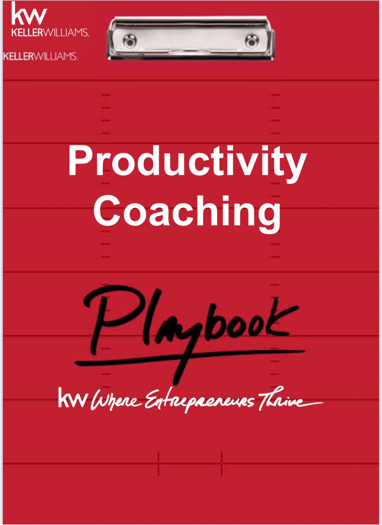 Keller Williams Productivity Coaching Program